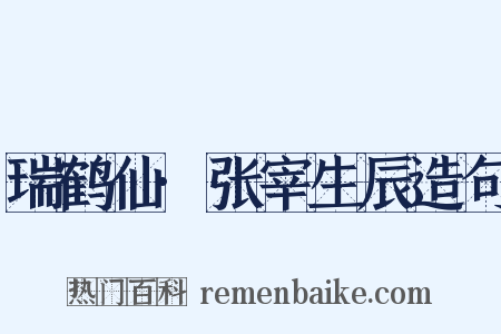 瑞鹤仙·张宰生辰造句是什么意思的图片